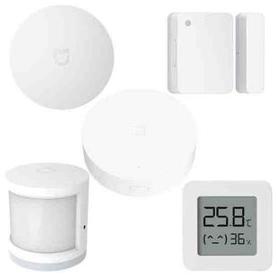 5 in 1 Original Xiaomi Mijia Intelligent Multifunctional Gateway Upgraded Version + Original Xiaomi Intelligent Mini Wireless Switch + Original Xiaomi Intelligent Mini Door Window Sensor + Original Xiaomi Intelligent Human Body Sensor + Original Xiaomi Mijia Bluetooth Temperature Humidity 2 for Xiaomi Smart Home Suite Devices, Support Android 4.0 and IOS 7.0 Above