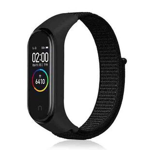 Smart Watch Nylon Woven Watch Band for Xiaomi Mi Band 3 / 4(Black)