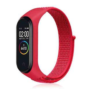 Smart Watch Nylon Woven Watch Band for Xiaomi Mi Band 3 / 4(Red)