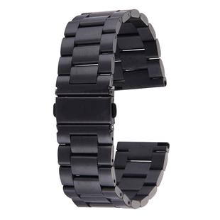 For Fitbit Blaze Smart Watch Butterfly Buckle 3 Beads Stainless Steel Watchband(Black)