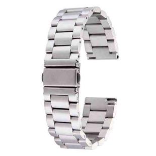For Samsung Gear S2 Classic Smart Watch Butterfly Buckle 3 Beads Stainless Steel Watchband(Silver)