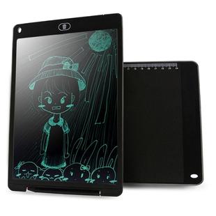 Portable 12 inch LCD Writing Tablet Drawing Graffiti Electronic Handwriting Pad Message Graphics Board Draft Paper with Writing Pen(Black)