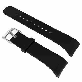 Solid Color Leather Watch Band for Galaxy Gear Fit2 R360 (Black)