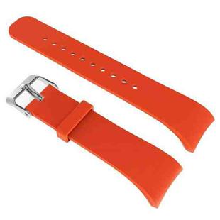 Solid Color Leather Watch Band for Galaxy Gear Fit2 R360 (Coral Red)