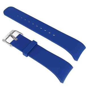Solid Color Leather Watch Band for Galaxy Gear Fit2 R360 (Dark Blue)
