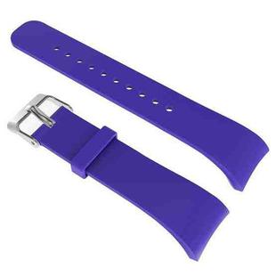 Solid Color Leather Watch Band for Galaxy Gear Fit2 R360 (Purple)