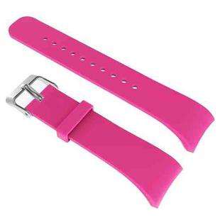 Solid Color Leather Watch Band for Galaxy Gear Fit2 R360 (Rose Red)