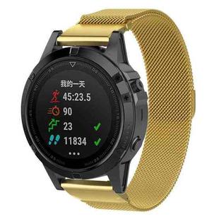 For Garmin Fenix 7S Milanese Watch Band (Gold)