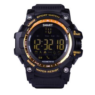 EX16 1.12 Inch FSTN LCD Full Angle Screen Display Sport Smart Watch, IP67 Waterproof, Support Pedometer / Stopwatch / Alarm / Notification Remind / Call Notify / Camera Remote Control / Calories Burned, Compatible with Android and iOS Phones(Gold)