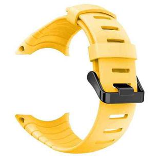 For Sunnto Core Series Square Steel Buckle Silicone TPU Watch Band(Yellow)
