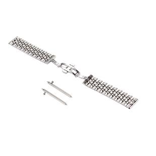 For Samsung Gear S3 Classic Smart Watch Hidden Butterfly Buckle 7 Beads Stainless Steel Watchband(Silver)