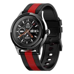 E6 1.28 inch Touch Color Screen Bluetooth 5.0 50m Waterproof Smart Watch, Support Sleep Monitor / Heart Rate Monitor / Blood Pressure Monitoring (Black Red)