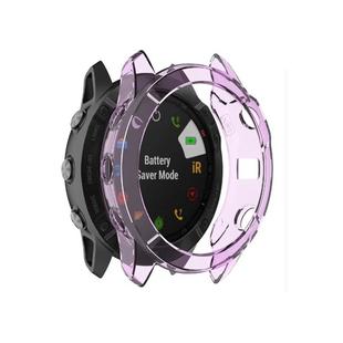 For Garmin Fenix 6X TPU Half Coverage Smart Watch Protevtice Case(Purple)