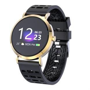 CV08C 1.0 inch TFT Color Screen Silicone Watch Band Smart Bracelet, Support Call Reminder/ Heart Rate Monitoring /Blood Pressure Monitoring/ Sleep Monitoring/Blood Oxygen Monitoring (Black Gold)