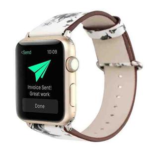 For Apple Watch Ultra 49mm&Watch Ultra 2 49mm / Series 9&8&7 45mm / SE 3&SE 2&6&SE&5&4 44mm / 3&2&1 42mm Fashion Pastoralism Style Little Floral Pattern Women Watch Leather Watch Band