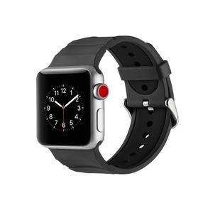 Concavo Convex Silicone Watch Band for Apple Watch Series 3 & 2 & 1 38mm(Black)