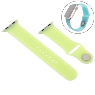Pure Color Silicone Wrist Strap Watchband for Apple Watch Series 7 45mm / 6 & SE & 5 & 4 44mm / 3 & 2 & 1 42mm(Green)