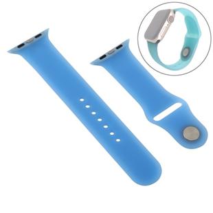 Pure Color Silicone Wrist Strap Watchband for Apple Watch Series 7 45mm / 6 & SE & 5 & 4 44mm / 3 & 2 & 1 42mm(Blue)