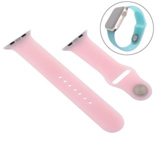 Pure Color Silicone Wrist Strap Watchband for Apple Watch Series 7 45mm / 6 & SE & 5 & 4 44mm / 3 & 2 & 1 42mm(Light Pink)