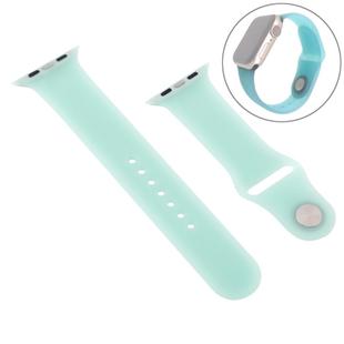 Pure Color Silicone Watch Band for Apple Watch Ultra 49mm / Series 8&7 45mm / SE 2&6&SE&5&4 44mm / 3&2&1 42mm(Mint Green)