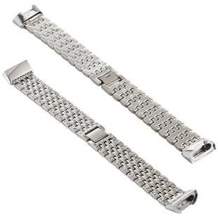 For Fitbit Charge 3 Diamond-studded Stainless Steel  Watch Band(Silver)