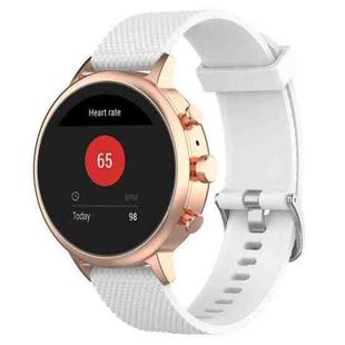 18mm Texture Silicone Wrist Strap Watch Band for Fossil Female Sport / Charter HR / Gen 4 Q Venture HR (White)
