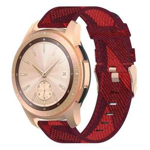 20mm Stripe Weave Nylon Wrist Strap Watch Band for Galaxy Watch 42mm, Galaxy Active / Active 2, Gear Sport, S2 Classic(Red)