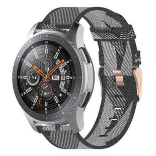 22mm Stripe Weave Nylon Wrist Strap Watch Band for Galaxy Watch 46mm / Gear S3(Grey)