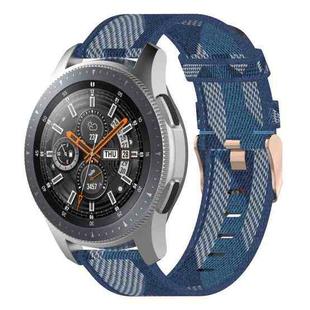 22mm Stripe Weave Nylon Wrist Strap Watch Band for Galaxy Watch 46mm / Gear S3(Blue)