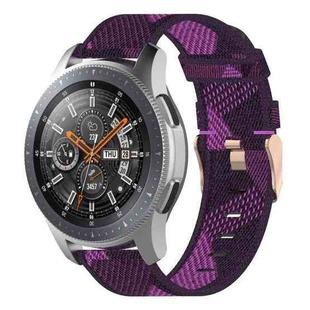 22mm Stripe Weave Nylon Wrist Strap Watch Band for Galaxy Watch 46mm / Gear S3(Purple)