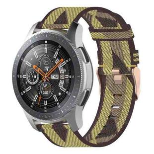 22mm Stripe Weave Nylon Wrist Strap Watch Band for Galaxy Watch 46mm / Gear S3(Yellow)