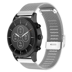 22mm Metal Mesh Wrist Strap Watch Band for Fossil Hybrid Smartwatch HR, Male Gen 4 Explorist HR, Male Sport(Silver)
