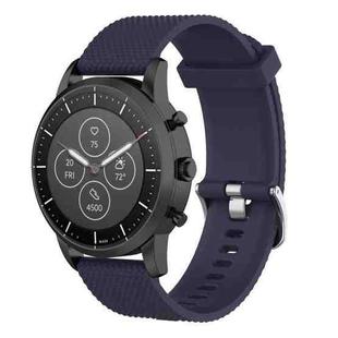 22mm Texture Silicone Wrist Strap Watch Band for Fossil Hybrid Smartwatch HR, Male Gen 4 Explorist HR, Male Sport (Dark Blue)