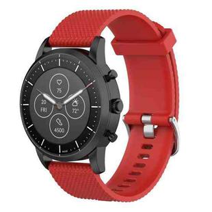 22mm Texture Silicone Wrist Strap Watch Band for Fossil Hybrid Smartwatch HR, Male Gen 4 Explorist HR, Male Sport (Red)