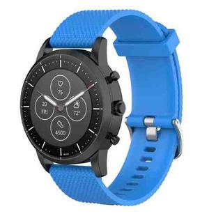 22mm Texture Silicone Wrist Strap Watch Band for Fossil Hybrid Smartwatch HR, Male Gen 4 Explorist HR, Male Sport (Sky Blue)