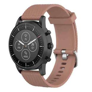 22mm Texture Silicone Wrist Strap Watch Band for Fossil Hybrid Smartwatch HR, Male Gen 4 Explorist HR, Male Sport (Brown)