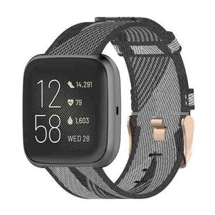 23mm Stripe Weave Nylon Wrist Strap Watch Band for Fitbit Versa 2, Fitbit Versa, Fitbit Versa Lite, Fitbit Blaze(Grey)