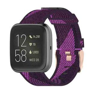 23mm Stripe Weave Nylon Wrist Strap Watch Band for Fitbit Versa 2, Fitbit Versa, Fitbit Versa Lite, Fitbit Blaze(Purple)