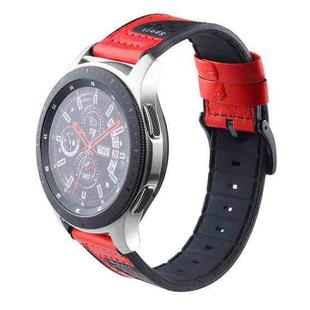 For Galaxy Watch 22mm Smart Watch Universal Silicone Skin + Carbon Fiber Texture Watch Band(Red)
