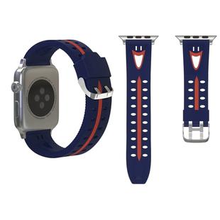 For Apple Watch Series 3 & 2 & 1 38mm Fashion Smiling Face Pattern Silicone Watch Band (Blue+Red)