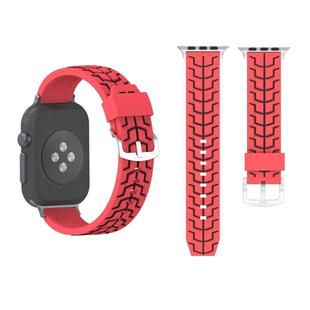 For Apple Watch Series 3 & 2 & 1 38mm Fashion Fishbone Pattern Silicone Watch Band(Red)