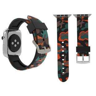 For Apple Watch Series 3 & 2 & 1 38mm Fashion Camouflage Pattern Silicone Watch Band(Red)