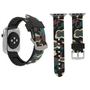 For Apple Watch Series 3 & 2 & 1 38mm Fashion Camouflage Pattern Silicone Watch Band(Apricot)