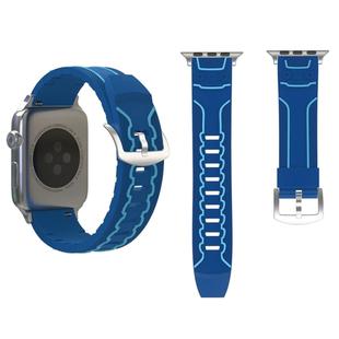 For Apple Watch Series 3 & 2 & 1 38mm Fashion Electrocardiogram Pattern Silicone Watch Band(Blue)
