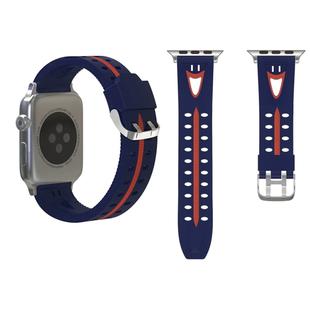 For Apple Watch Series 3 & 2 & 1 42mm Fashion Smiling Face Pattern Silicone Watch Band (Blue+Red)