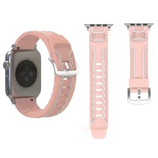 For Apple Watch Series 3 & 2 & 1 42mm Fashion Electrocardiogram Pattern Silicone Watch Band(Pink)