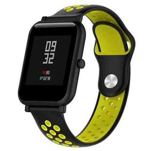 Double Colour Silicone Sport Watch Band for Huawei Watch Series 1 18mm(Black Yellow)