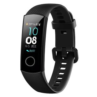 Solid Color Silicone Watch Band for Huawei Honor Band 4(Black)