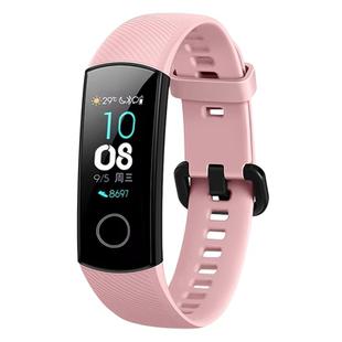 Solid Color Silicone Watch Band for Huawei Honor Band 4(Pink)