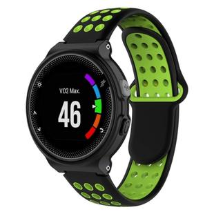 Double Colour Silicone Sport Watch Band for Garmin Forerunner 220 / Approach S5 / S20(Black+green)